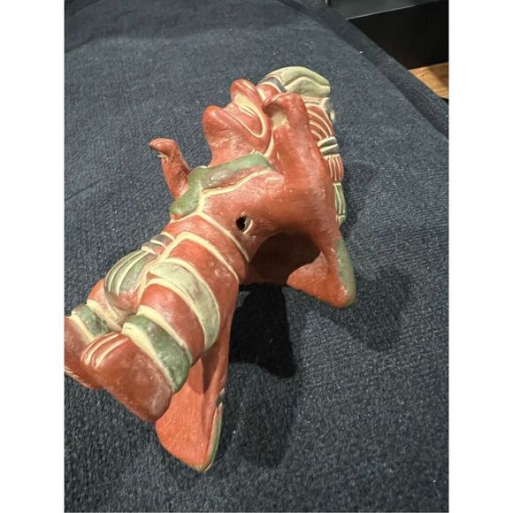 Vtg Aztec Inca Mayan Mexico Folk Art Pottery Red Clay Figure - Picture 4 of 7